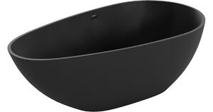 Mexen Palermo vasca da bagno autoportante in conglomerato 150 x 78 cm, nero opaco - 57211507870
