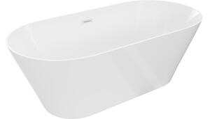 Mexen Luna Slim vasca da bagno indipendente 170 x 75 cm, bianca, troppopieno bianco - 52041707500-20