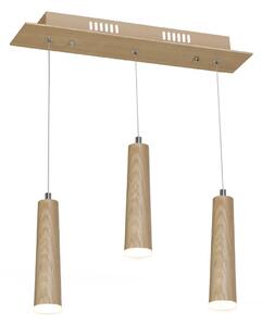 Lampadario a LED STICK in legno chiaro 15W, bianco caldo 1050 lm, legno, dimensioni: 90x50x9 cm, IP20, Milagro