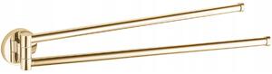 Mexen Remo doppio gancio rotante per asciugamani, oro - 70507255-50