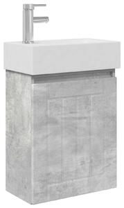 Mobile bagno con rubinetto Grigio Cemento 45,5 x 25,5 x 84 cm