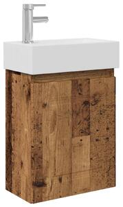 Mobile bagno con rubinetto Legno antico 45,5 x 22,5 x 84 cm