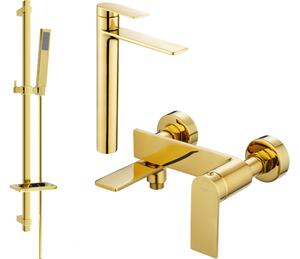 Mexen Zero DQ02 set vasca da bagno, dorato - 7113DQ02-50