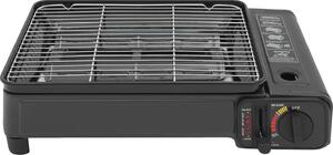 Barbecue a gas portatile, design compatto, opzioni di combustibile versatili, nero