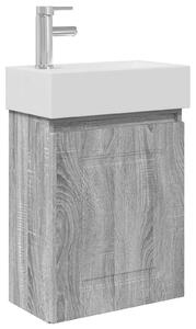 Mobile bagno con rubinetto Sonoma grigio 45,5 x 22,5 x 84 cm