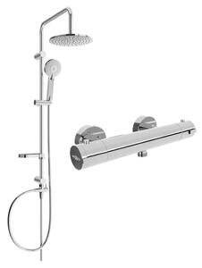 Mexen Carl set doccia esterno con soffione e miscelatore termostatico Kai, cromo - 77100240-00