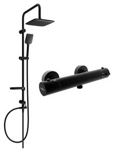 Mexen Sven set doccia esterno con soffione doccia e rubinetto doccia termostatico Kai, nero - 77100262-70