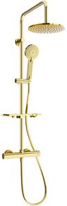 Mexen KT40 set doccia esterno con soffione e miscelatore termostatico, oro - 771504093-50