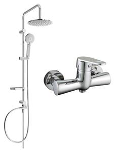 Mexen Carl set doccia esterno con soffione e rubinetto doccia Kama, cromato - 72540240-00