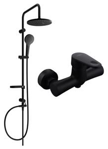 Mexen Erik set doccia esterno con soffione doccia e miscelatore doccia Kama, nero - 72540205-70