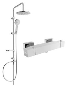 Mexen Cube Carl set doccia esterno con soffione e miscelatore termostatico, cromo - 77200240-00