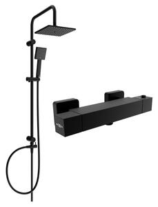 Mexen Cube Tord set doccia esterno con soffione e miscelatore termostatico, nero - 77200200-70
