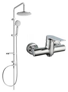 Mexen Carl set doccia esterno con soffione e miscelatore doccia Pecos, cromo - 72740240-00