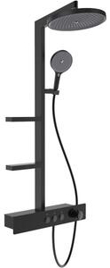 Mexen Plex set doccia esterno con soffione e miscelatore, nero - 78103-70