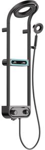 Mexen Peak set doccia esterno con soffione e miscelatore, display LED, nero - 78106-70