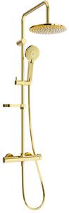 Mexen KX40 set doccia esterno con soffione e miscelatore termostatico, dorato - 771504091-50