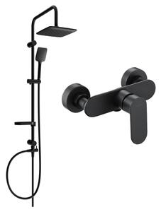 Mexen Sven set doccia esterno con soffione e miscelatore doccia Milo, nero - 71340262-70