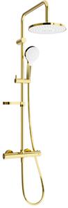 Mexen KX05 set doccia esterno con soffione e miscelatore termostatico, oro/bianco - 771500591-50