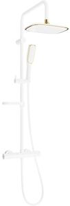 Mexen KX49 set doccia esterno con soffione e rubinetto termostatico, bianco/oro - 771504091-25