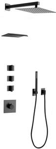 Mexen Boka set doccia ad incasso, nero - 7603-03-70