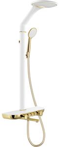 Mexen Blaze set doccia esterno con doccetta e rubinetto, bianco/oro - 78109-25