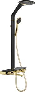 Mexen Blaze set doccia esterno con soffione e miscelatore, nero/oro - 78109-75