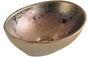 Mexen Elza lavabo da appoggio 40 x 33 cm, oro - 21014053