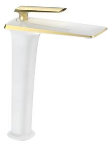 Mexen Purus batteria lavabo alta, bianca/oro - 745810-25