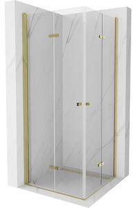 Mexen Lima Duo cabina doccia pieghevole 70 x 70 cm, trasparente, oro - 856-070-070-50-00-02