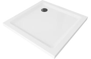 Mexen Flat piatto doccia quadrato slim 70 x 70 cm, bianco, sifone nero - 40107070B