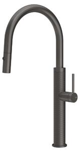 Miscelatore monocomando Gessi Gessi316 Meccanica 60024 707 46,5 cm, PVD nero metallizzato spazzolato