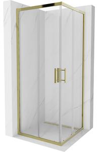 Mexen Rio cabina doccia quadrata 80 x 80 cm, trasparente, oro - 860-080-080-50-00