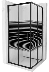 Mexen Rio cabina doccia quadrata 90 x 90 cm, bande nere, nero - 860-090-090-70-20