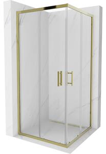 Mexen Rio cabina doccia quadrata 90 x 90 cm, trasparente, oro - 860-090-090-50-00