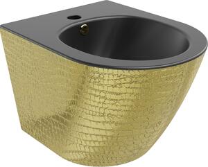 Mexen Lena bidet sospeso, nero opaco/motivo dorato a squame - 35224878
