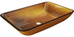 Mexen Megan lavandino da appoggio in vetro 56 x 36 cm, oro - 24135650
