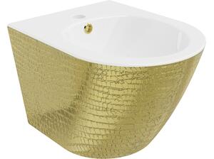 Mexen Lena bidet sospeso, bianco/motivo dorato a squame - 35224808