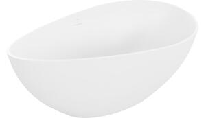 Mexen Parma vasca da bagno autoportante in conglomerato 160 x 95 cm, bianco opaco - 57231609500