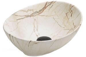 Mexen Elza lavabo da appoggio 40 x 33 cm, pietra beige - 21014095