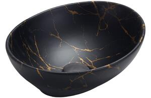 Mexen Elza lavabo da appoggio 40 x 33 cm, pietra nera - 21014098