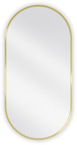 Mexen Loft specchio da bagno ovale 90 x 45 cm, cornice dorata - 9851-090-045-000-50