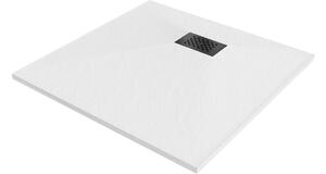 Mexen Hugo piatto doccia quadrato SMC 80 x 80 cm, bianco, copertura nera - 42108080-B