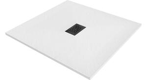 Mexen Hugo piatto doccia quadrato SMC 100 x 100 cm, bianco, copertura nera - 42101010-B