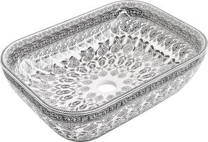 Mexen Rita lavabo da appoggio 45 x 32 cm, bianco/motivo nero - 21084586