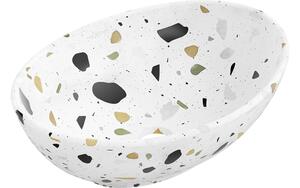 Mexen Elza lavabo da appoggio 40 x 33 cm, pietra bianca terrazzo - 21014083