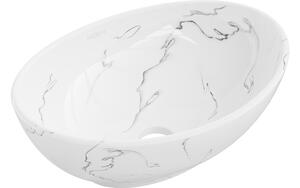 Mexen Elza lavabo da appoggio 40 x 33 cm, pietra bianca - 21014081