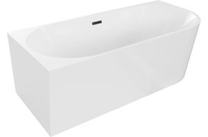 Mexen Mia Vasca da bagno angolare freestanding sinistra 150 x 75 cm, bianca, troppo pieno nero - 52691507500L-70