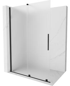 Mexen Velar parete doccia scorrevole Walk-in 140 x 200 cm, brina 8 mm, nera - 871-140-000-33-70