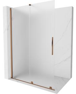 Mexen Velar parete doccia scorrevole Walk-in 130 x 200 cm, gelo 8 mm, oro rosa - 871-130-000-33-60
