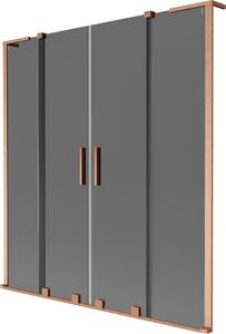 Mexen Velar L Duo paravento per vasca da bagno a 2 ante scorrevoli 160 x 150 cm, grafite, rame spazzolato - 896-160-003-42-65